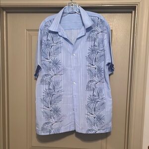 Men's Blue Casual Button Down Shirt